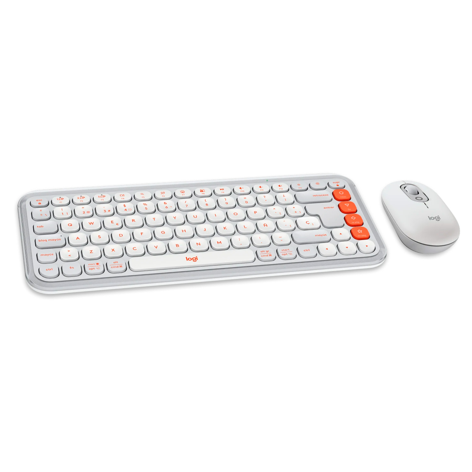 KIT INALÁMBRICO LOGITECH TECLADO Y MOUSE POP ICON BLANCO - 5