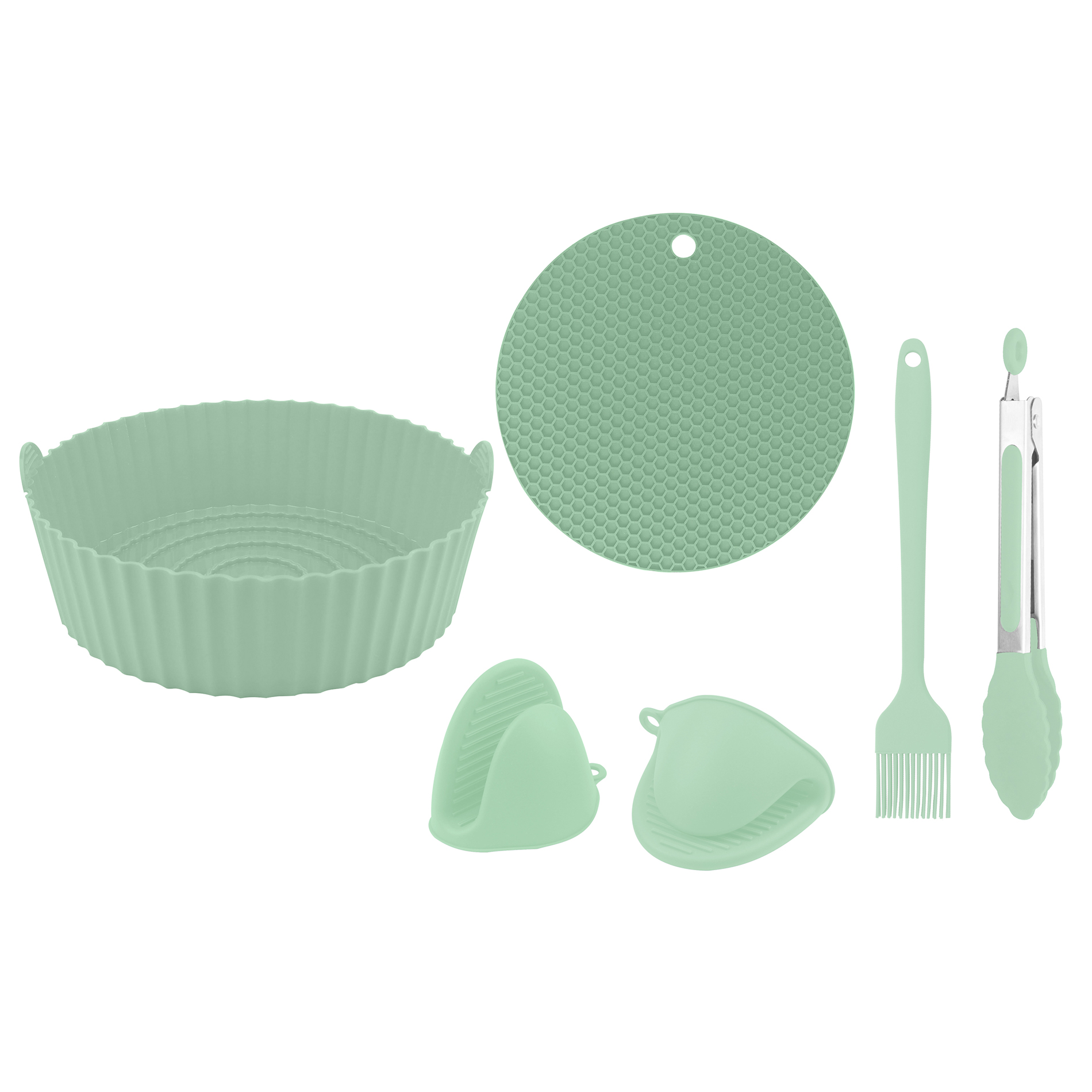 SET DE UTENSILIOS PARA FREIDORAS DE AIRE 6 PIEZAS REDONDO - MENTA - 1