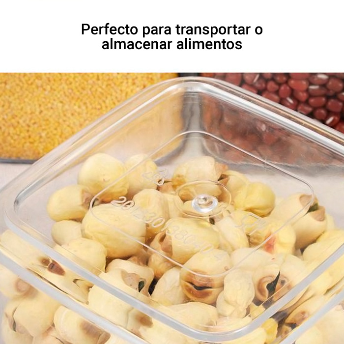 SET DE 6 RECIPIENTES HERME TICOS CROIX APILABLES + ETIQUETAS - NEGRO - 4