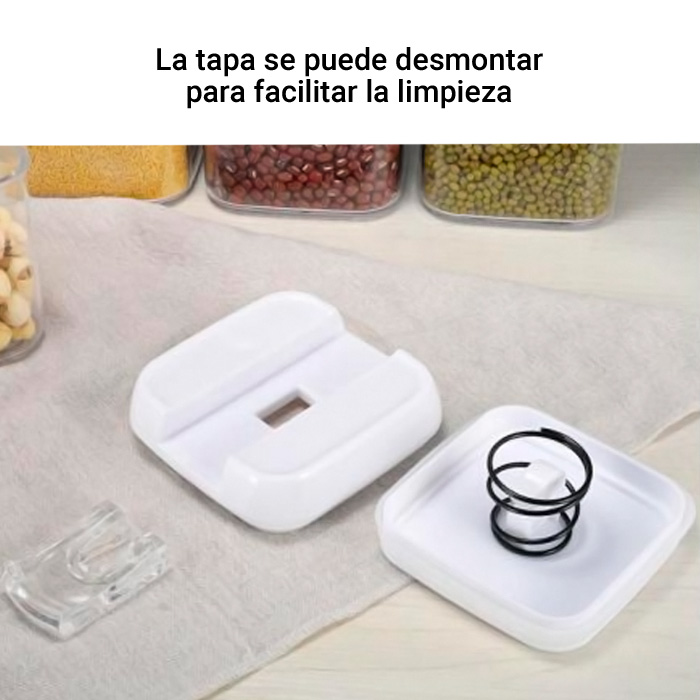 SET DE 6 RECIPIENTES HERME TICOS CROIX APILABLES + ETIQUETAS - NEGRO - 5