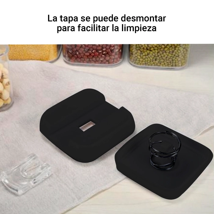 SET DE 6 RECIPIENTES HERME TICOS CROIX APILABLES + ETIQUETAS - NEGRO - 5