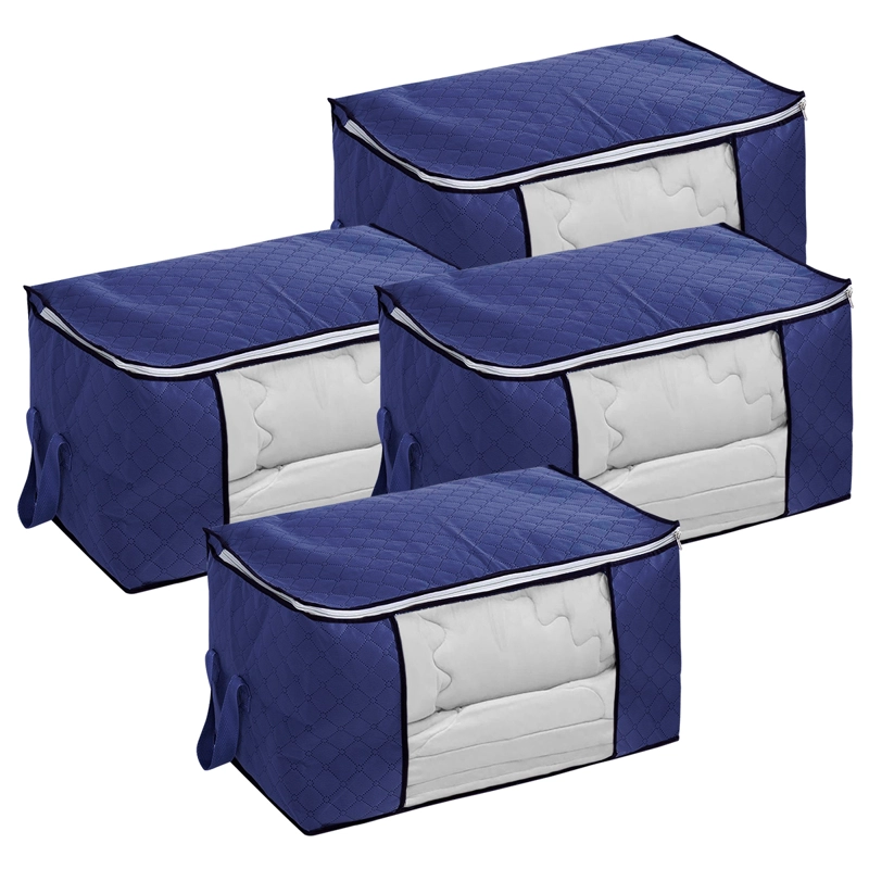 PACK 4 CAJAS ORGANIZADORAS DECOTEAM TELA CON VISOR 60X35X40 - GRIS - 1