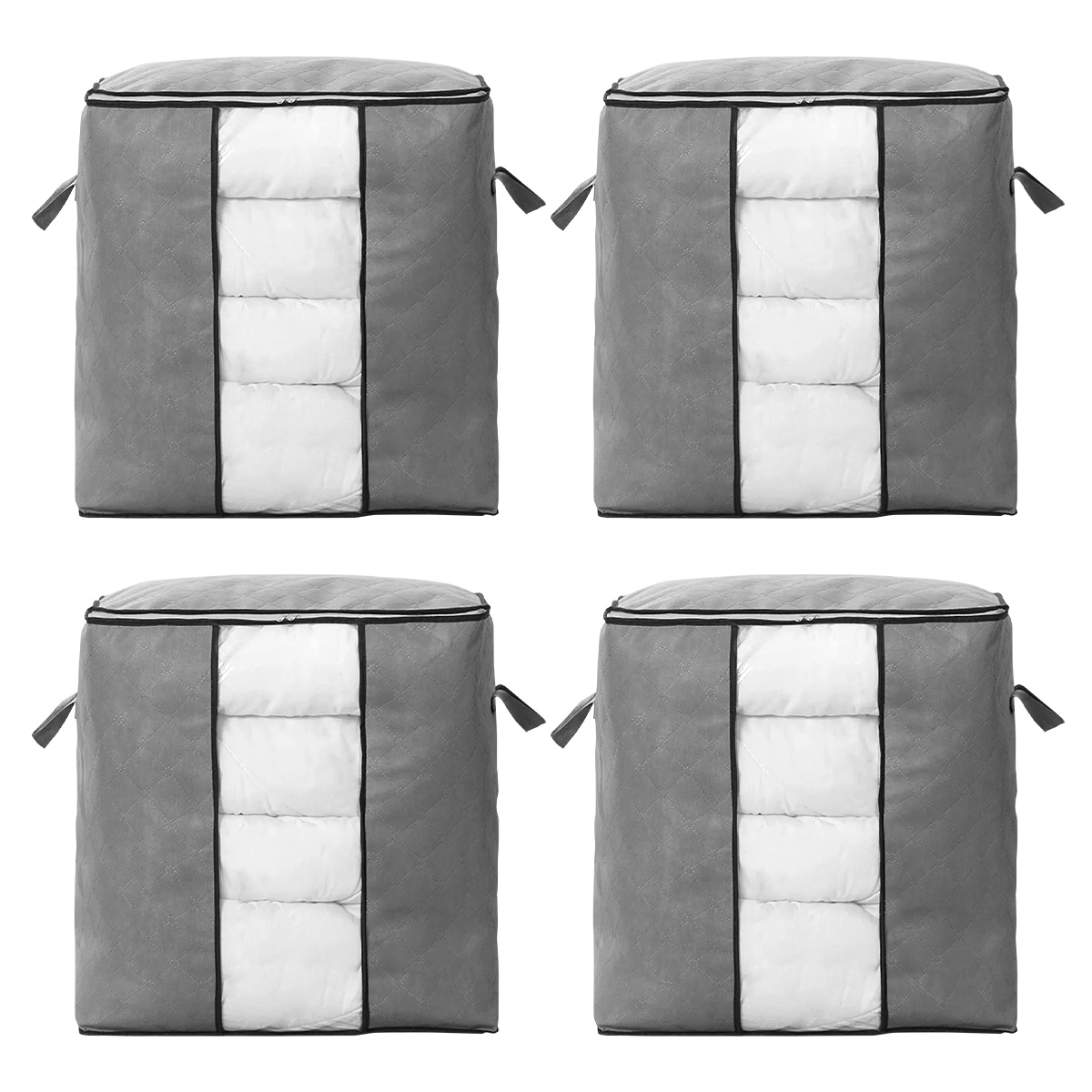 PACK 4 CAJAS ORGANIZADORAS DECOTEAM TELA CON VISOR 46X28X48 - AZUL - 1