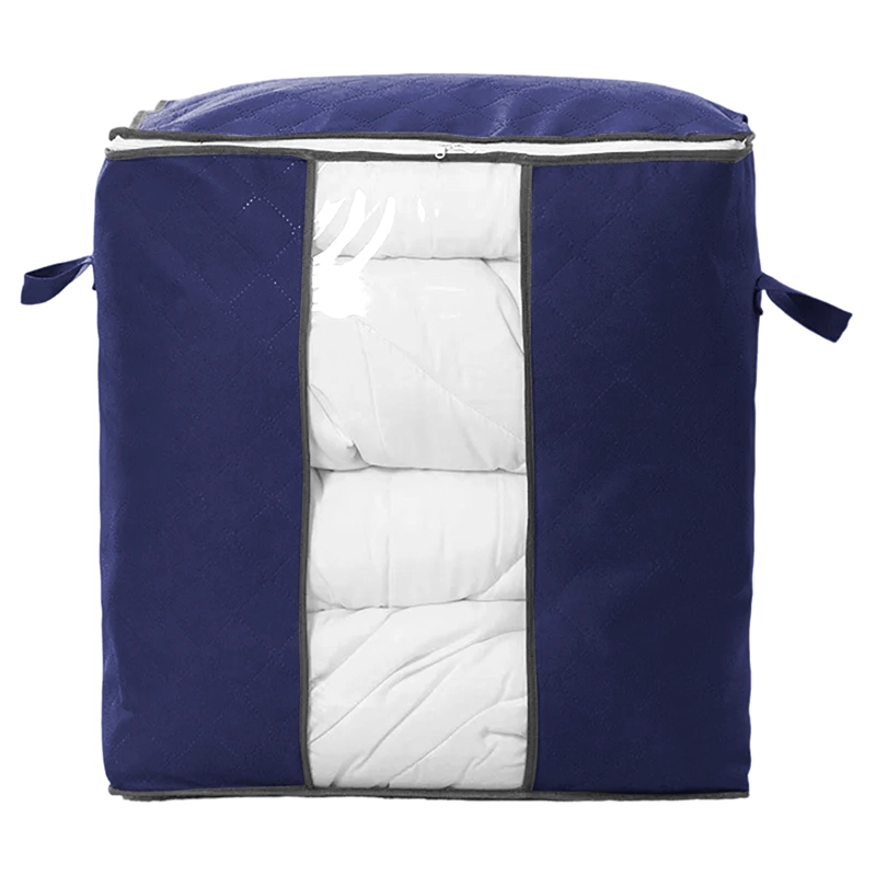 PACK 4 CAJAS ORGANIZADORAS DECOTEAM TELA CON VISOR 46X28X48 - AZUL - 2