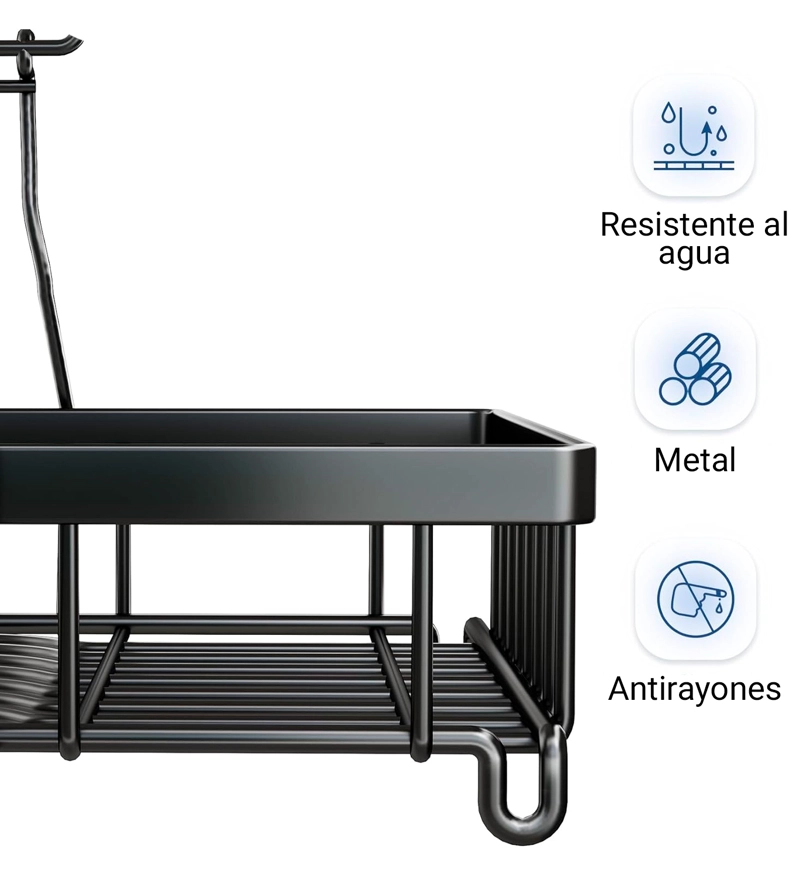 ESCURRIDOR DE PLATOS DECOTEAM 2 EN 1 DESAGÜE AJUSTABLE - 3