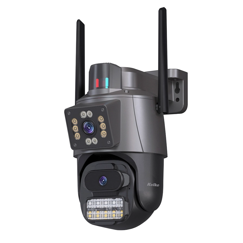 CAMARA DE SEGURIDAD KOLKE DOBLE LENTE SIMULTANEO 3MP ALARMA
