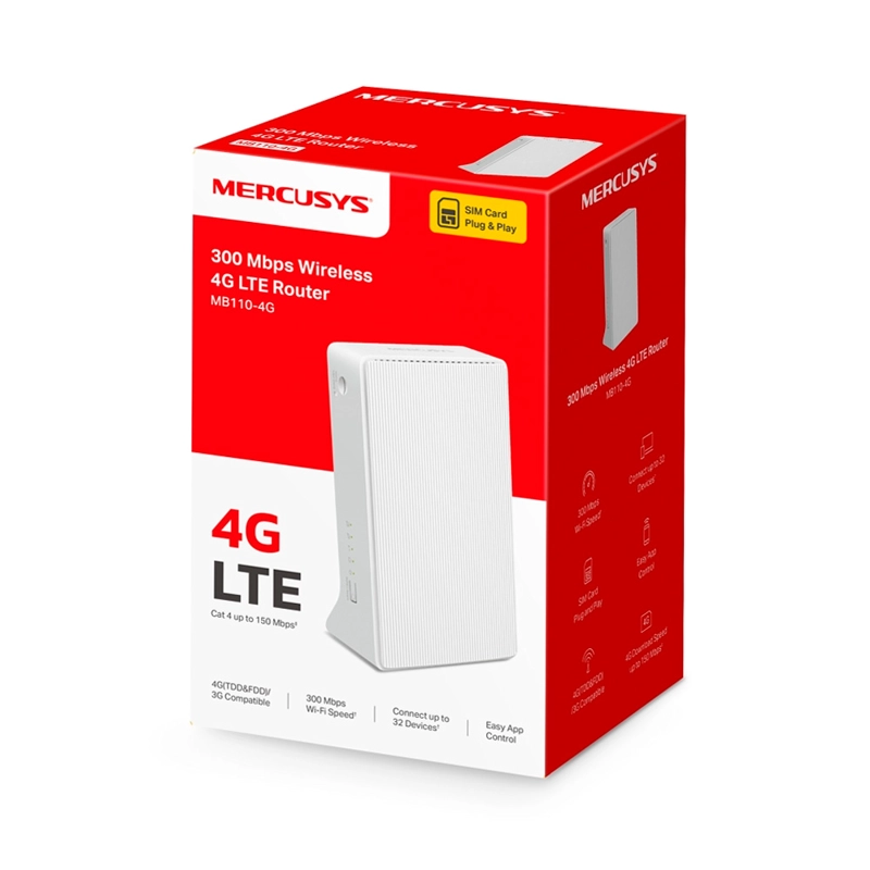 ROUTER 4G LTE INALAMBRICO MERCUSYS MB110 300MBPS WIFI - 4