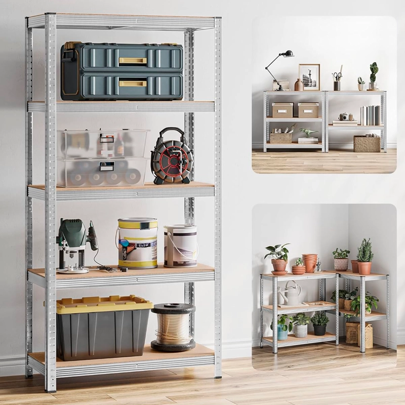 ESTANTE RACK METALICO DECOTEAM 5 ESTANTES 180 X 90 X 40 - 7