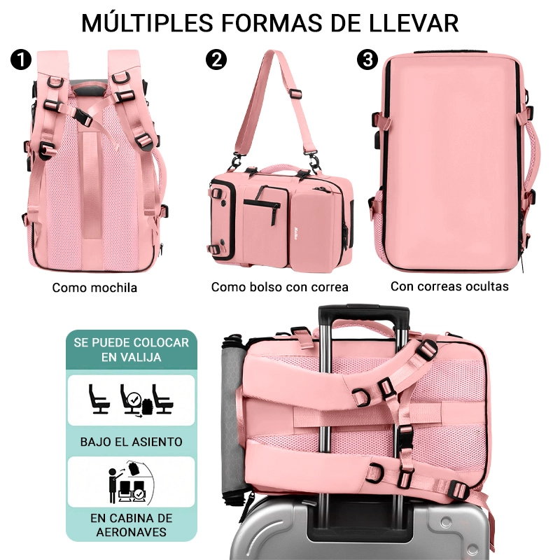 MOCHILA DE VIAJE KOLKE HIKES 40 L IMPERMEABLE MULTIFUNCIONAL - AZUL - 6