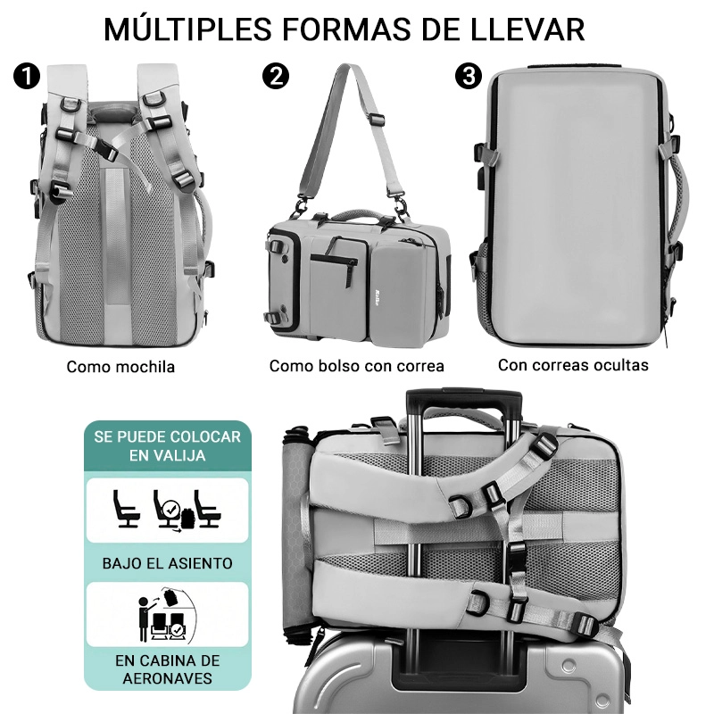 MOCHILA DE VIAJE KOLKE HIKES 40 L IMPERMEABLE MULTIFUNCIONAL - AZUL - 6