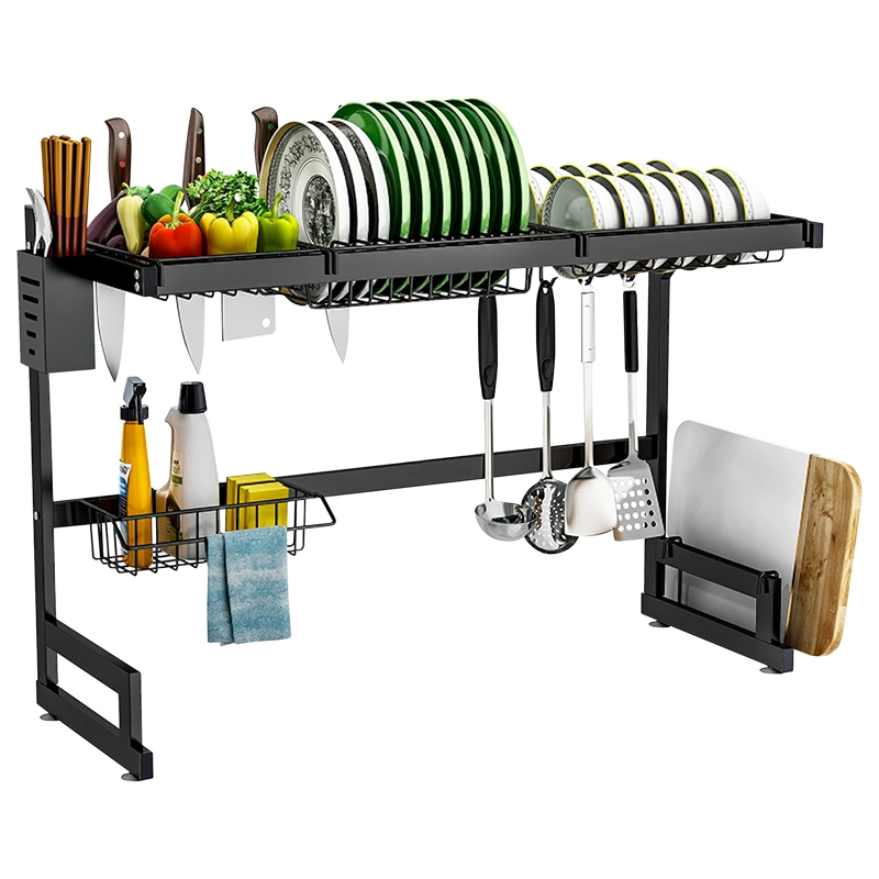 SECAPLATOS ESCURRIDOR DE LOZA DECOTEAM 2 NIVELES ACERO INOX - 1