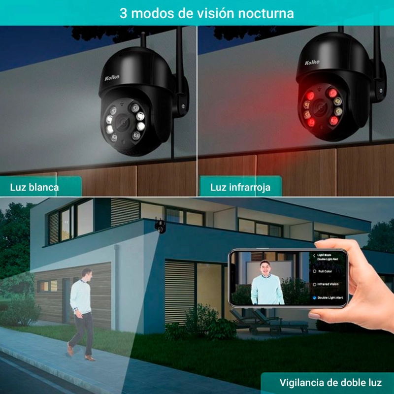 CAMARA DE SEGURIDAD KOLKE PTZ 3MP VISION NOCTURNA COLOR - 5