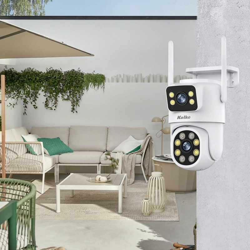 CAMARA DE SEGURIDAD DOBLE KOLKE IP PT VISION NOCTURNA COLOR - 5