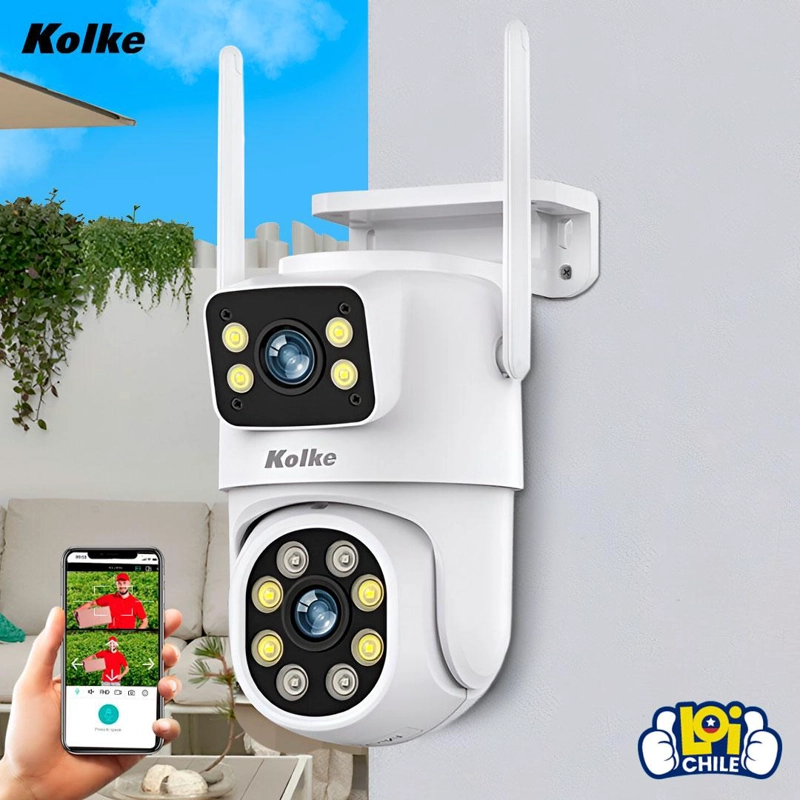 CAMARA DE SEGURIDAD DOBLE KOLKE IP PT VISION NOCTURNA COLOR - 6