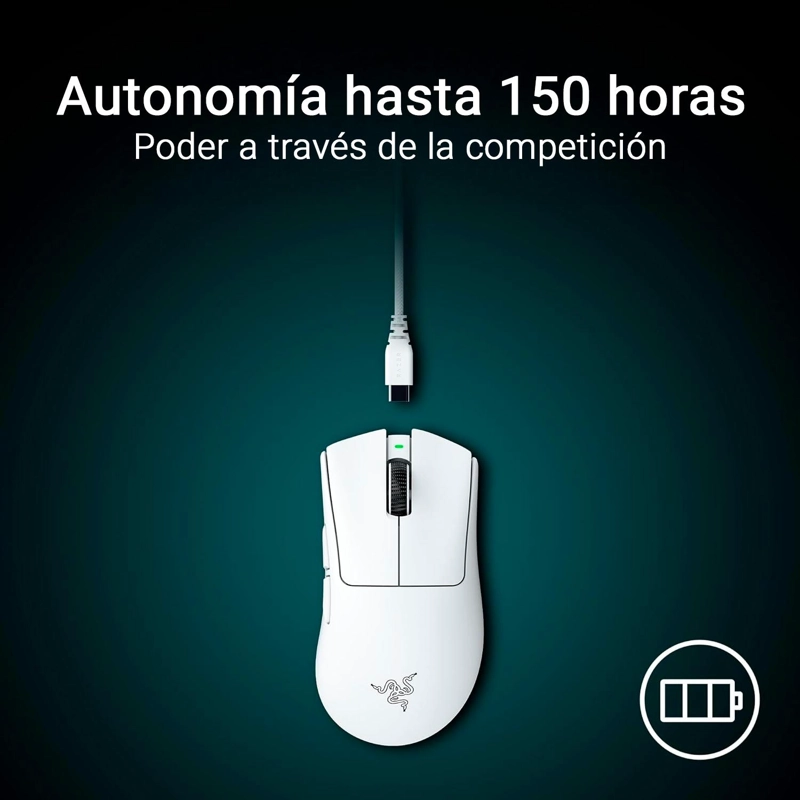 MOUSE GAMER RAZER INALAMBRICO DEATHADDER V4 PRO BLANCO - 5
