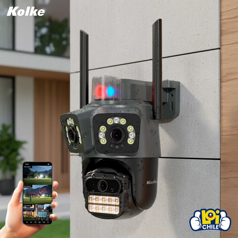 CAMARA DE SEGURIDAD KOLKE TRIPLE LENTE VISION NOCTURNA COLOR - 3