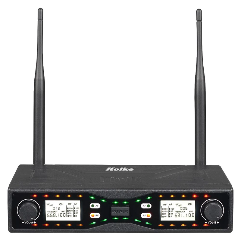 SET DE 2 MICROFONOS UHF INALAMBRICOS CON RECEPTOR XLR Y MIX - 2