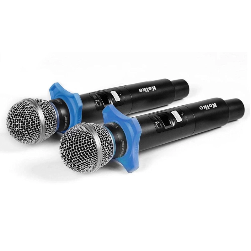 SET DE 2 MICROFONOS UHF INALAMBRICOS CON RECEPTOR XLR Y MIX - 5