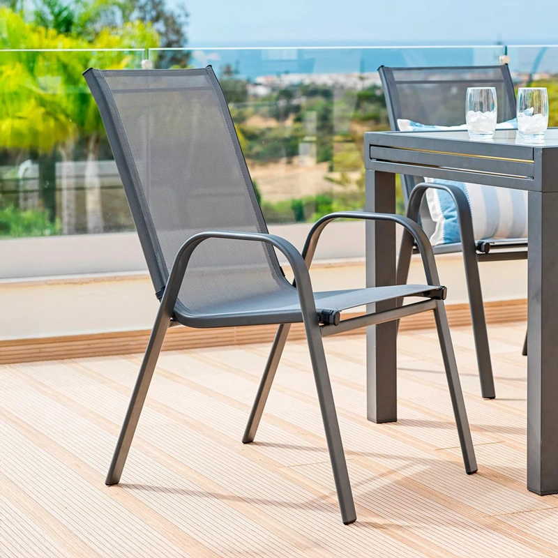 SILLA DE JARDIN Y TERRAZA EMPOLI DE ACERO Y TEXTILENO - 4