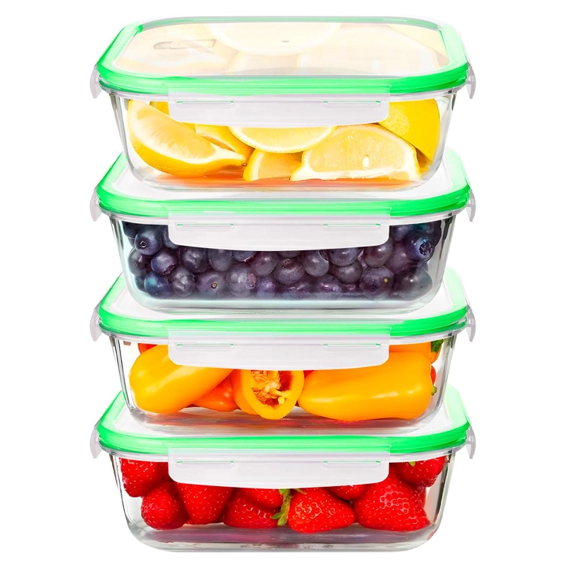 SET 4 CONTENEDORES HERME TICOS CROIX 640ML DE VIDRIO VALVULA - 1