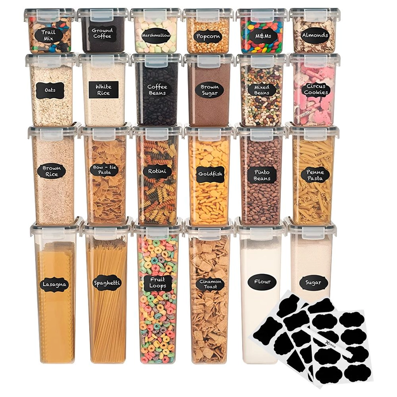 SET DE 24 CONTENEDORES HERME TICOS CROIX + MARCADOR STICKERS - 1