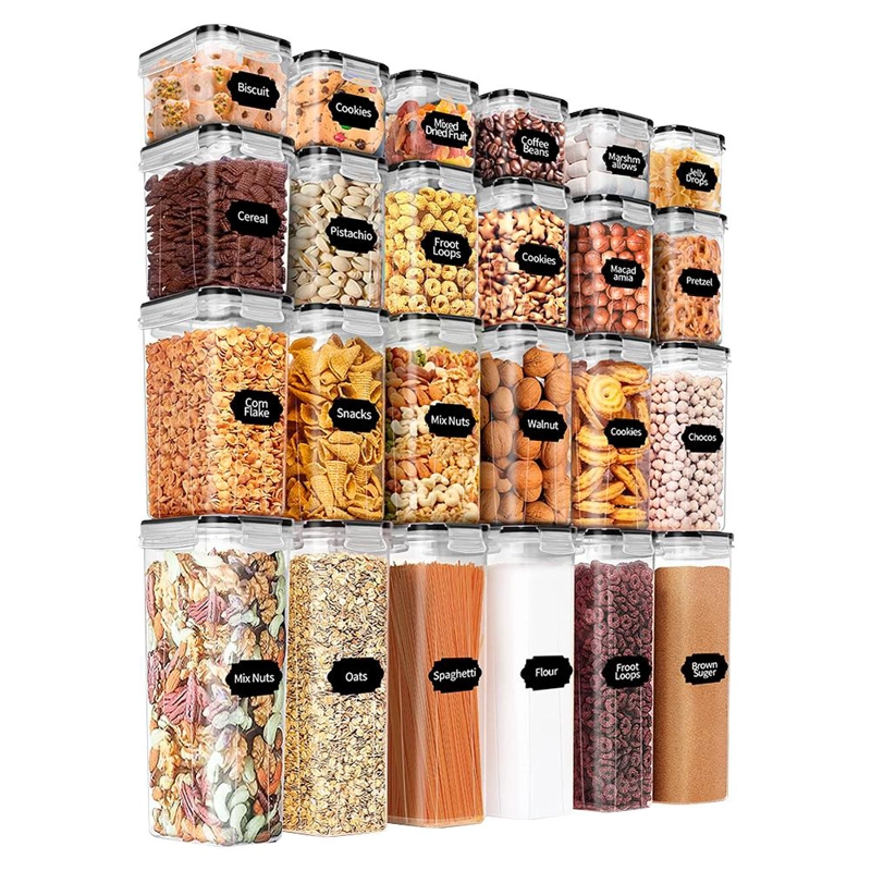 SET DE 24 CONTENEDORES HERME TICOS CROIX + MARCADOR STICKERS - 2