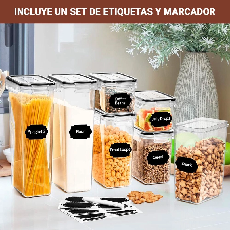 SET DE 24 CONTENEDORES HERME TICOS CROIX + MARCADOR STICKERS - 8