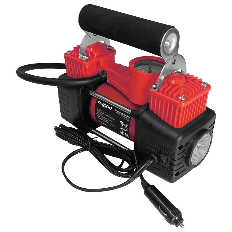 COMPRESOR DE AIRE NAPPO PORTATIL 300W 150PSI CON LINTERNA - 3