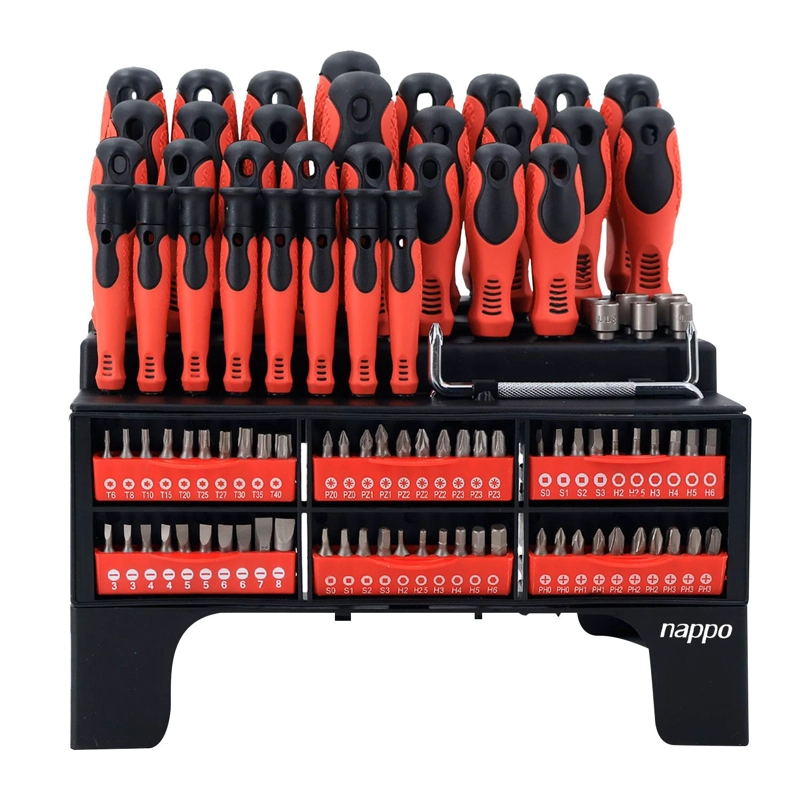SET DE DESTORNILLADORES NAPPO 100 PIEZAS PUNTAS MAGNETICAS - 1