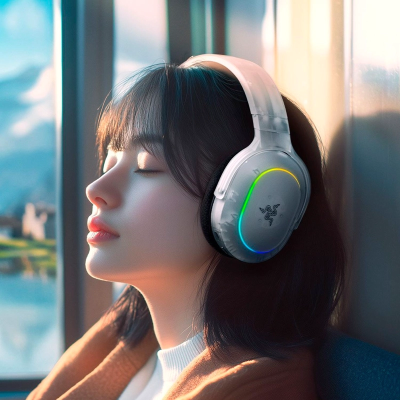 AUDIFONOS GAMER RAZER BARRACUDA X CHROMA PHANTOM WHITE - 7