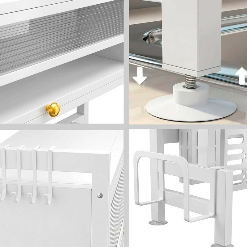 ESCURRIDOR SECADOR  GRANDE PLATOS DECOTEAM 2 ESTANTES PUERTA - NEGRO - 3