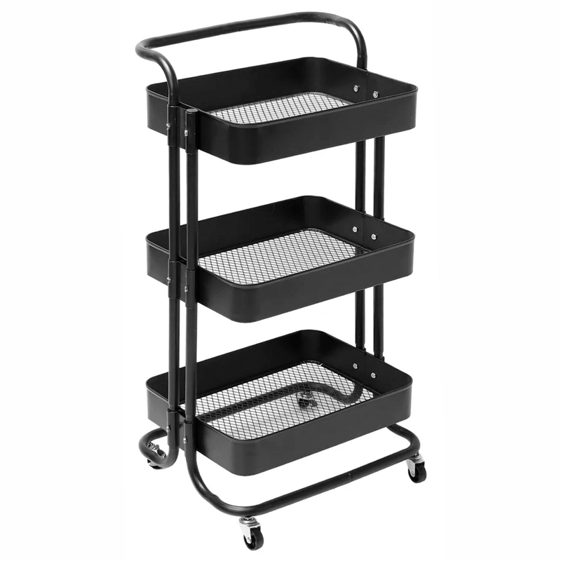 CARRO ORGANIZADOR METALICO DECOTEAM 3 ESTANTES CON RUEDAS - 4