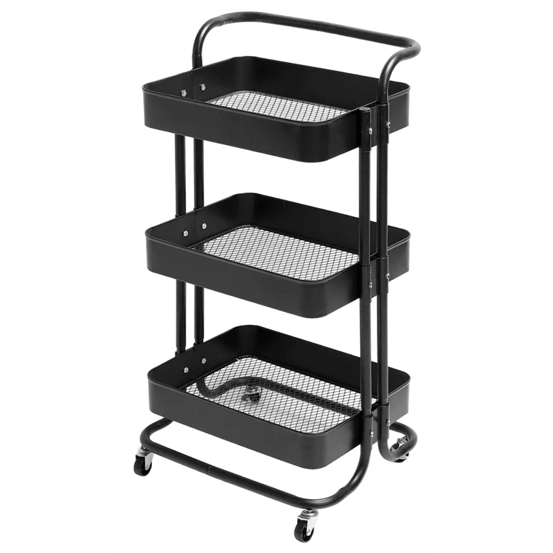 CARRO ORGANIZADOR METALICO DECOTEAM 3 ESTANTES CON RUEDAS - 5