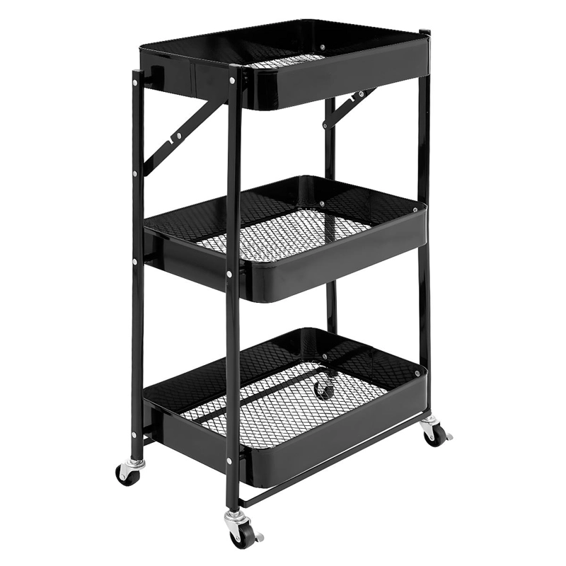 MUEBLE ORGANIZADOR PLEGABLE DECOTEAM 3 ESTANTES CON RUEDAS - 2