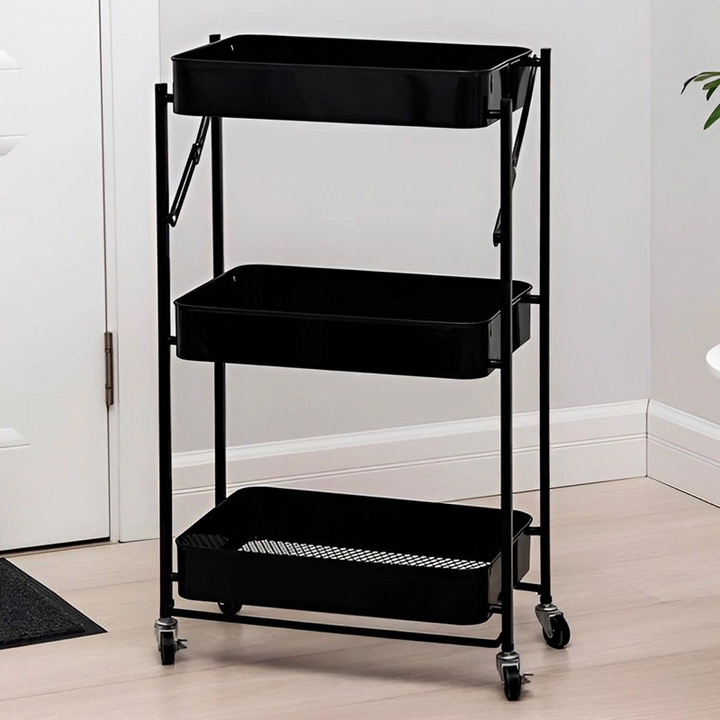 MUEBLE ORGANIZADOR PLEGABLE DECOTEAM 3 ESTANTES CON RUEDAS - 7