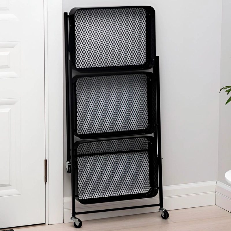 MUEBLE ORGANIZADOR PLEGABLE DECOTEAM 3 ESTANTES CON RUEDAS - 8