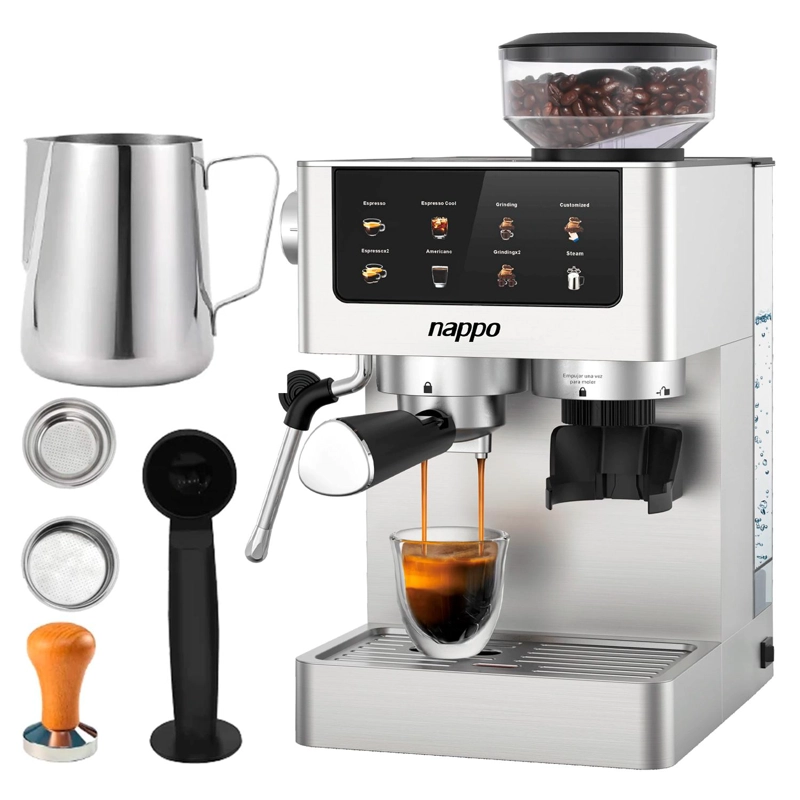 CAFETERA SEMI AUTOMATICA 6 EN 1 NAPPO 1350W CON MOLINILLO - 1