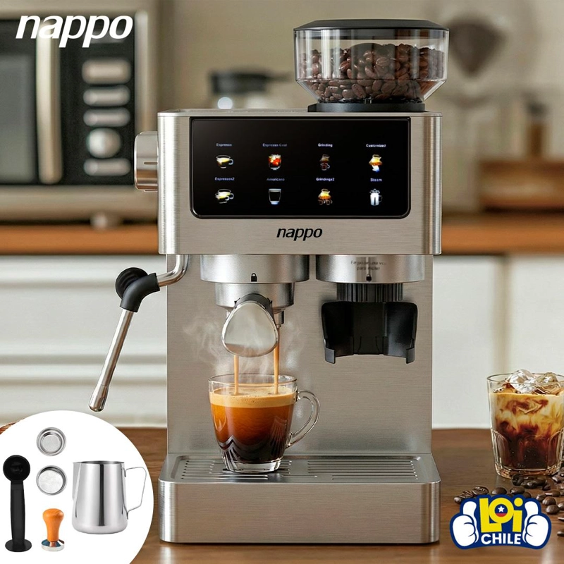CAFETERA SEMI AUTOMATICA 6 EN 1 NAPPO 1350W CON MOLINILLO - 8