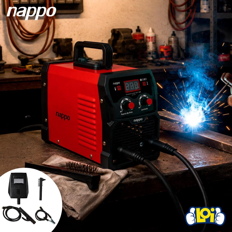 SOLDADORA INVERTER NAPPO 200A INCLUYE MASCARA Y ACCESORIOS - 6