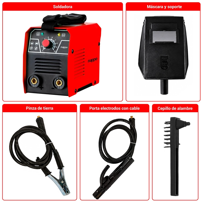 SOLDADORA INVERTER IGBT NAPPO 120A + MASCARA Y ACCESORIOS - 2