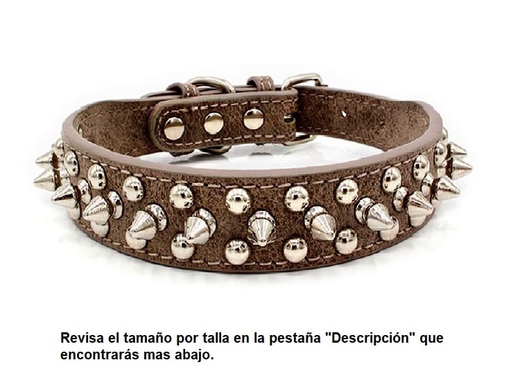 COLLAR PERROS TACHAS PLATEADAS WINPET GRIS TALLA XS - 1
