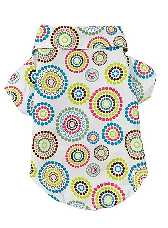 ROPA CAMISA PERROS GATOS GUAYABERA CIRCULOS WINPET TALLA L - 1