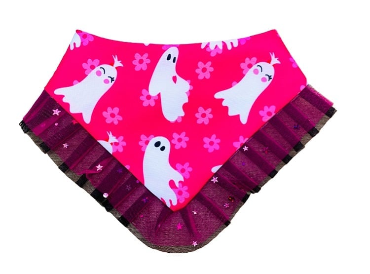 BANDANA DISFRAZ DE HALLOWEEN PARA PERROS Y GATOS FANTASMA XL - 1