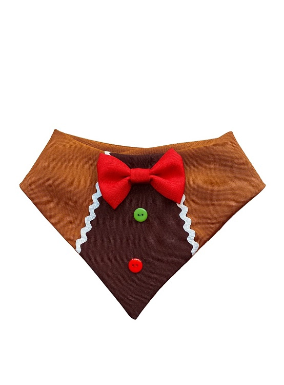 DISFRAZ DE NAVIDAD PARA PERROS MEDIANOS - BANDANA GALLETA M - 2