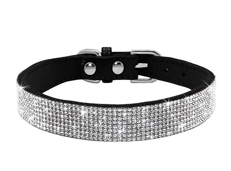COLLAR CON BRILLANTES GLAM PARA PERROS - NEGRO XS - 2