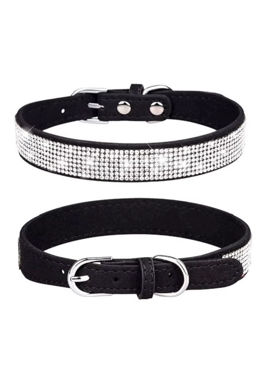 COLLAR CON BRILLANTES GLAM PARA PERROS - NEGRO XS - 3