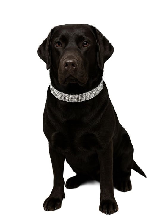 COLLAR CON BRILLANTES GLAM PARA PERROS - NEGRO 2XL - 1