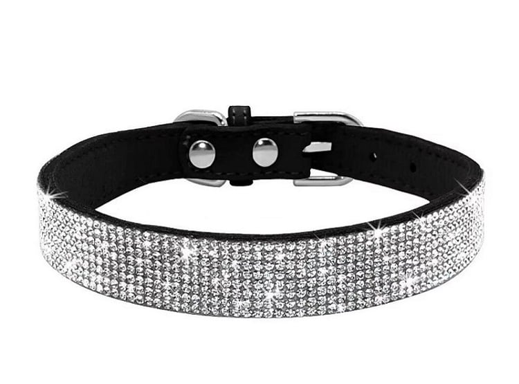 COLLAR CON BRILLANTES GLAM PARA PERROS - NEGRO 2XL - 2