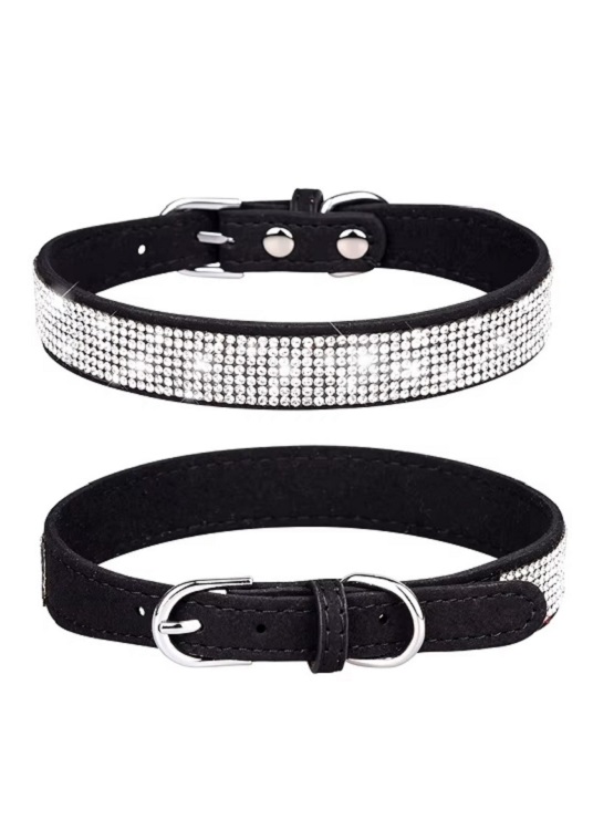 COLLAR CON BRILLANTES GLAM PARA PERROS - NEGRO L - 3