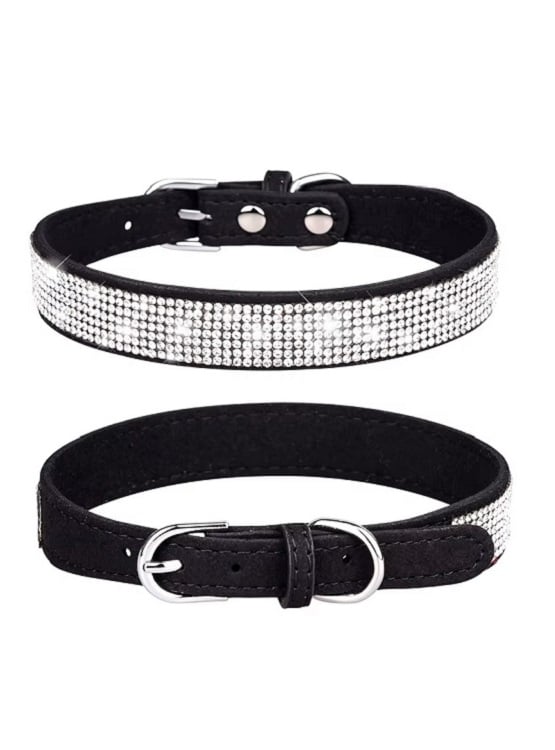 COLLAR CON BRILLANTES GLAM PARA PERROS - NEGRO  S - 3